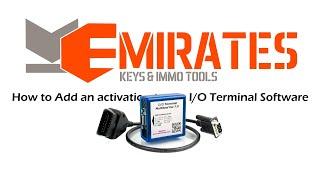 How to Add an activation to the I/O Terminal Software