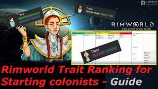 Rimworld Trait Ranking for Starting Colonists (Vanilla)