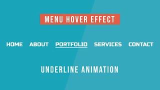 CSS Menu Hover with Underline Animation | CSS Menu Hover Effect
