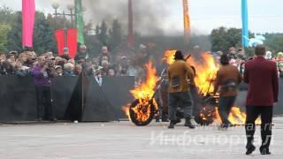 «Призрачный гонщик» на горящем мотоцикле