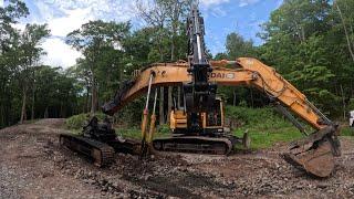 Disassembling an excavator