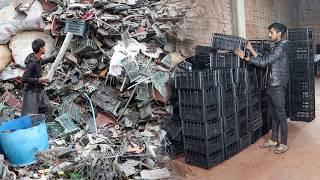 Process of Making Fruit Crates From Waste Plastic is an Amazing Recycling Process