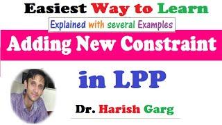 Lecture #4: Adding a New Constraint in LPP - Sensitivity Analysis