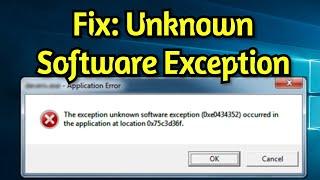 How To Fix: The Exception Unknown Software Exception Occurred in the Application at Location