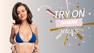 BLUE MICRO BIKINI TRY ON HAUL WITH MEGAN