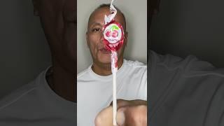  ASMR CHARMS MINI LOLLIPOP CANDY CHERRY FLAVOR AND EATING SOUNDS #shorts