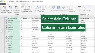 Add a column from an example in Excel