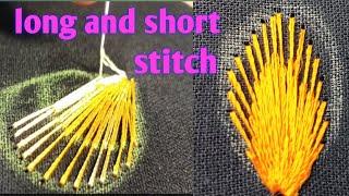 How To Stitch Long And Short Stitch Using Maggam Work For Beginners In Telugu