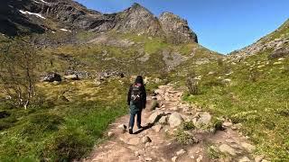 Hike to KVALVIKA BEACH Lofoten, Norway -June 2023