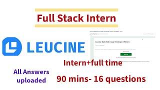 Leucine Exam Answers |Live Assessment|SQL | FULL STACK INTERN |Free Answers| MCQS