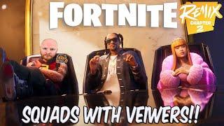 LIVE FORTNITE CHAPTER 2 REMIX SQUADS WITH VIEWERS! - BATTLEPASS GIVEAWAY!! #fortnite