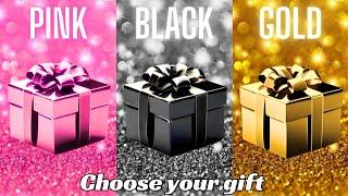 Choose your gift ||3 gift box challenge||2 good & 1 bad||Pink, Black & Gold #chooseyourbox