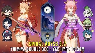 C0 Yoimiya Double Geo and C0 Yae Hyperbloom - Genshin Impact Abyss 3.7 - Floor 12 9 Stars