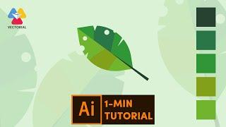 Leaf tutorial in Adobe Illustrator - 1 minute tutorial for beginner