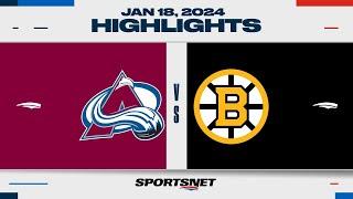 NHL Highlights | Avalanche vs. Bruins - January 18, 2024