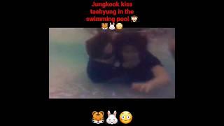 is jungkook kiss taehyung in swimming pool #taekook #vkook #bts #shorts