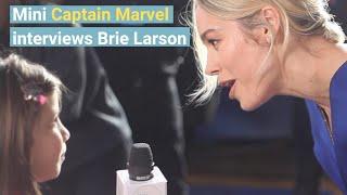 Little girl interviews Brie Larson at Captain Marvel Premiere