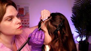 A Real Person ASMR Scalp Check & Scalp Treatment