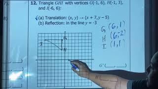 Multiple Transformations: Translate and Reflect Across Horizontal Line (y=-3)