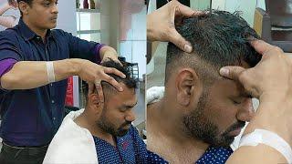 Pressure point head massage with figure, elbow, neck cracking by Indian barber Rizwan