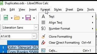 LibreOffice Calc- How to Spot duplicate Information