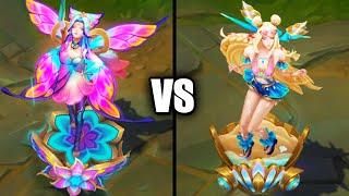 Faerie Court Seraphine vs Ocean Song Seraphine Skins Comparison (League of Legends)