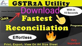 GSTR 2a Reconciliation Tool : Free, Fastest, effortless GSTR2A Reconciliation with in 15 Seconds #1