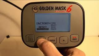 Golden Mask 6  metal detector quick menu walkthrough