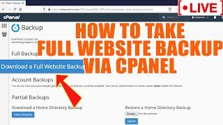 [LIVE] How to take Full Website Backup via cPanel?