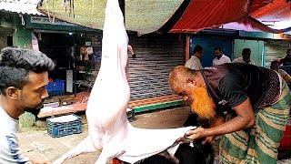 Amazing Full Goat Cutting Cleaning Skills. Goat Cutting Skill Show Mutton Market Bangladesh