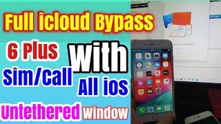 iPhone 6 Plus Meid iCloud Sim Bypass Sim/Call Notification All Fix Unthreted All iOS In WINDOW TOOL.