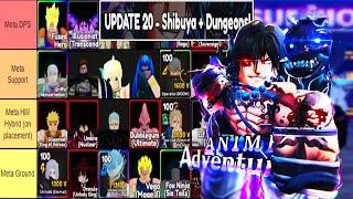 Anime Adventures UPDATE 20  TIER LIST! *SHIBUYA & DUNGEONS* BEST UNITS In Anime Adventures! Roblox