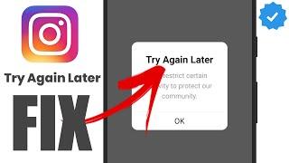 HOW TO FIX Try Again Later on Problem Instagram | instagram try again later error Restrict Activity