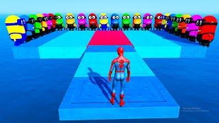 GTA 5 Colourfull Spider Man Water Ragdolls Best Spider Man Ragdolls With GTA MUG Part 4137