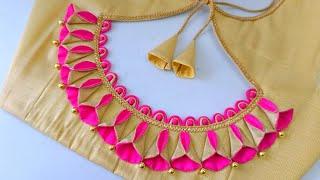 New model Designer blouse | Latest model boat neck blouse design cutting and stitching |