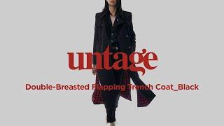 언티지 더블 브레스트 플래핑 트렌치 코트 / UNTAGE DOUBLE-BREASTED FLAPPING TRENCH COAT_BLACK