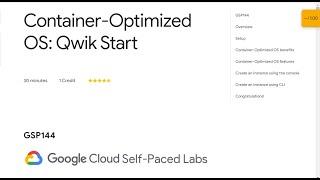 Container-Optimized OS: Qwik Start Qwiklab