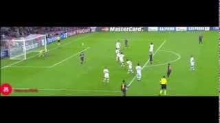 Lionel Messi UNBELIEVABLE intentional backheel vs AC Milan 6 11 13