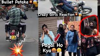 Bullet Loud Exhaust Public Reaction  -  Cute Girls Reaction on my bullet