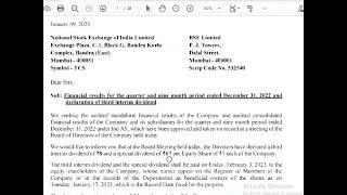 TCS Dividend | TCS dividend date | TCS dividend record date#Shorts