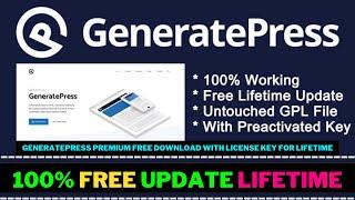 GeneratePress Premium Theme Free Download With Installation Guide - With License Key For Lifetime