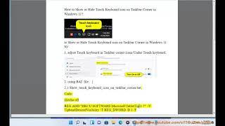 Show/Hide Touch Keyboard icon on Taskbar Corner in Windows 11