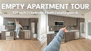 EMPTY APARTMENT TOUR  535 sq ft, 1 bedroom 1 bath apartment, washington DC | Charlotte Pratt
