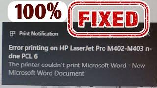 Fix Error printing Problem | The printer couldn't print microsoft word/excel | error printing