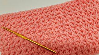 How To Crochet An EASY Stitch - Staggered Half Double Crochet Stitch