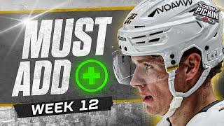 6 Must Add Players + Streamers | Week 12 | Fantasy Hockey 2024