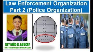 LAW ENFORCEMENT ORGANIZATION AND ADMINISTRATION PART 2(Police Organization)