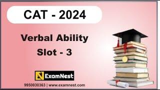 CAT - 2024 | VA | Slot - 3 | Original Questions | Solutions | Online Coaching | Verbal Ability