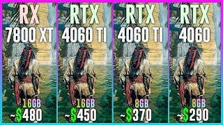 RX 7800 XT vs RTX 4060 TI 16GB vs RTX 4060 TI vs RTX 4060 - Test in 25 Games