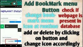 Add Bookmarks menu button in Android Webview | Sqlite database